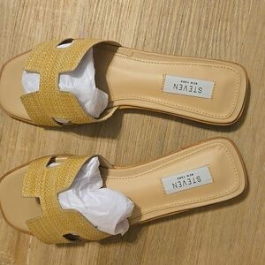 Natural Woven Slide Sandals NEW